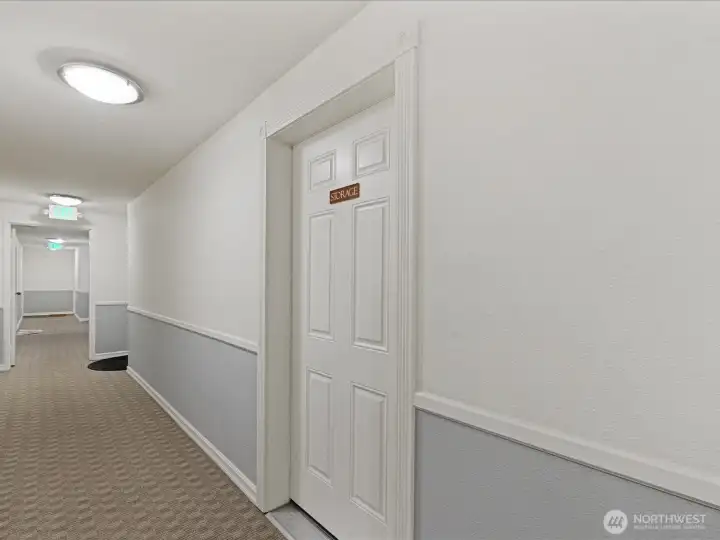 There is a storage unit just down the hall.