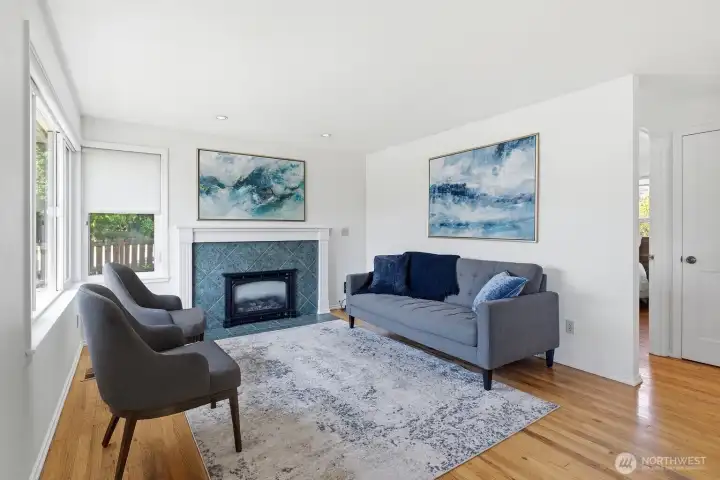 *virtual staging* Living Room with gas fireplace