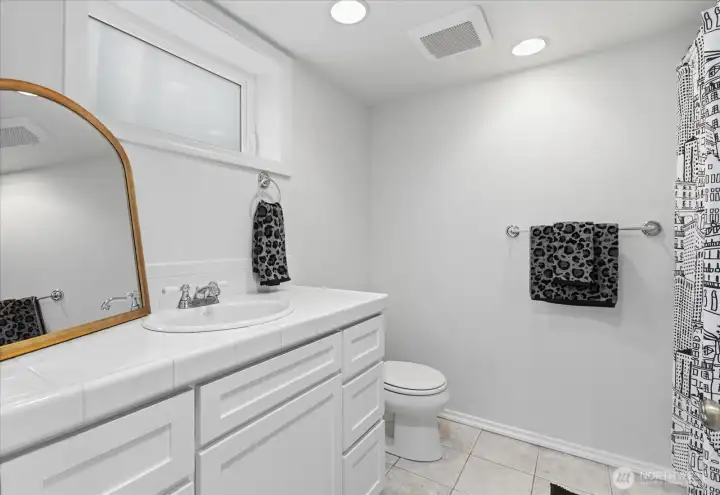 Full bathroom in the basement