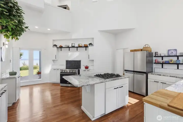 Spacious, updated and light-filled kitchen.