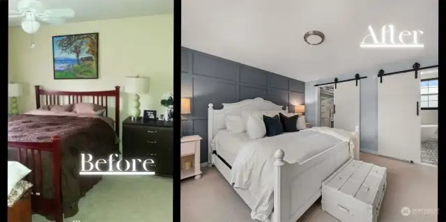 Some before and after photos to show you the scope of work that has been done to create a brand new, timeless and move in ready home. The sellers have done the hard work and are now ready to pass their masterpiece along to you to enjoy!