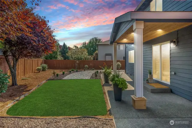 One of two patios available on the property! This one is directly off the kitchen/living/breakfast nook area.