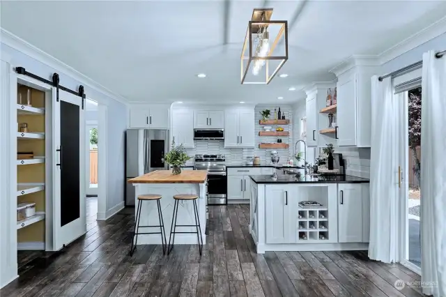 This kitchen is full of modern, designer touches. Its bright and airy while remaining cozy at the same time. Every detail has been thought of!