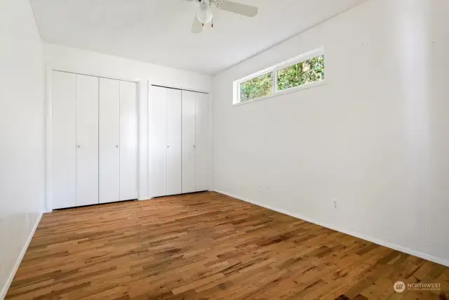 Upstairs bedroom with lots of closet space.