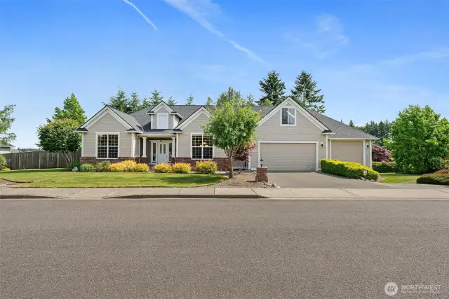 You will love the neighborhood, wide streets. Property sits on upper hillside with a partial view of the Olympics from backyard.
