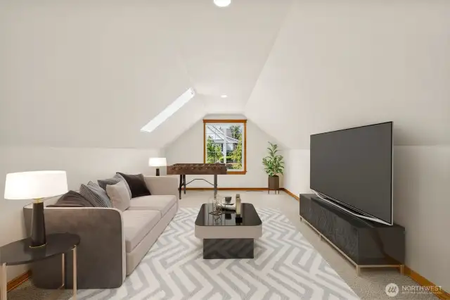 Virtually staged. Upper loft set up as a bonus room.