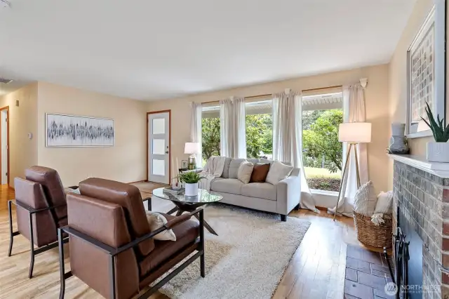 Natural light brightens this space