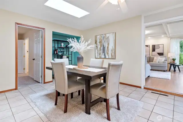 Dining area with smart alcove area for additional storage