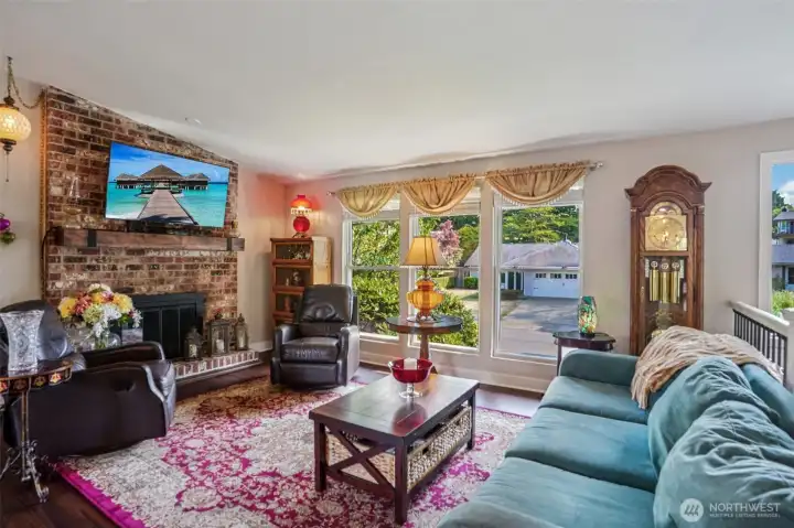 Living room with fireplace