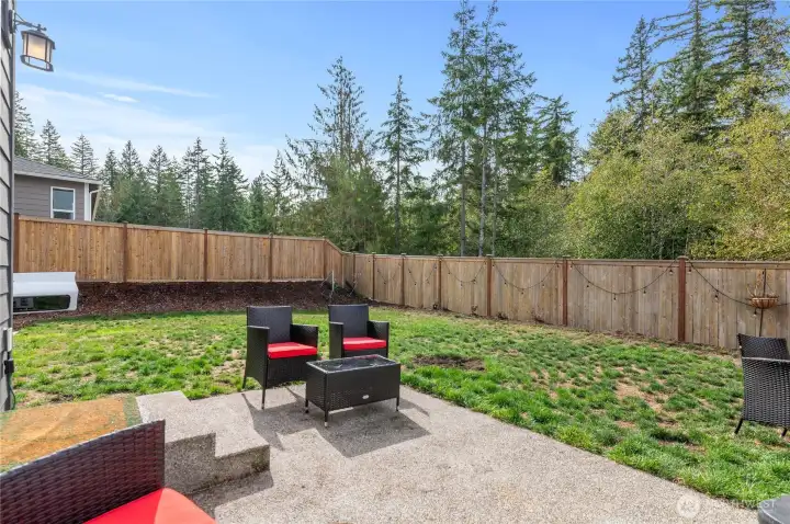 Fenced backyard