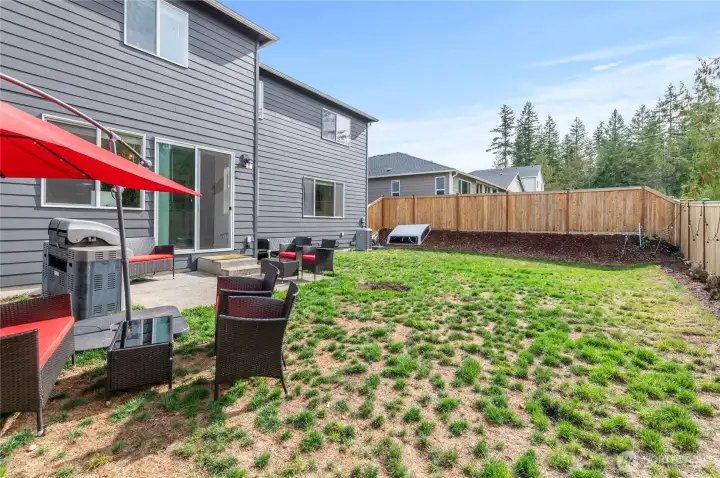 Fenced backyard