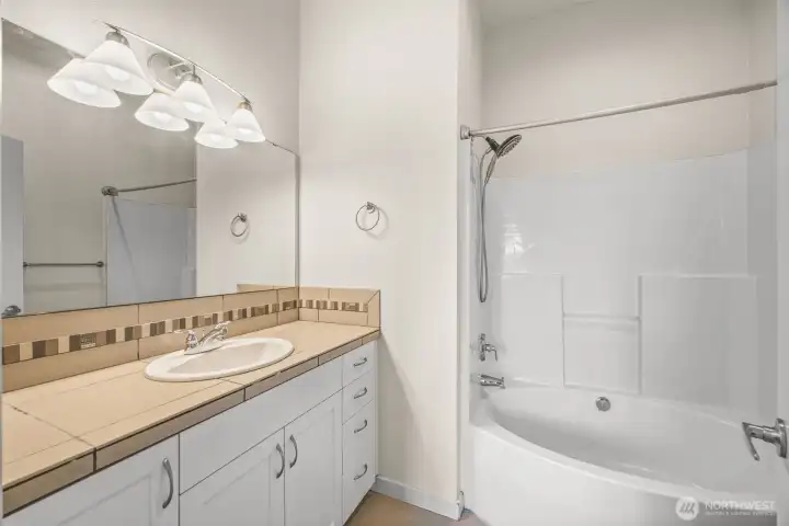 Spacious primary bathroom