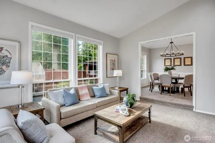 Living Room flows into Dining Room