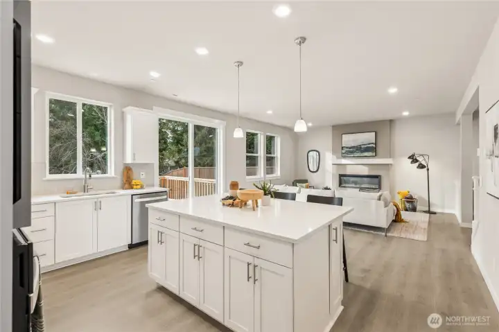 Large kitchen island for entertaining and storage