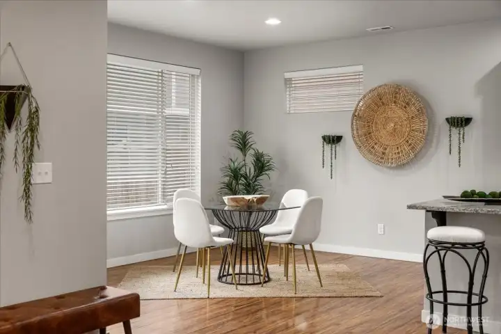 Light-filled dining area with ample space for gatherings and everyday meals.