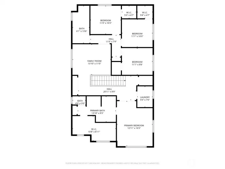Upstairs floor plan.