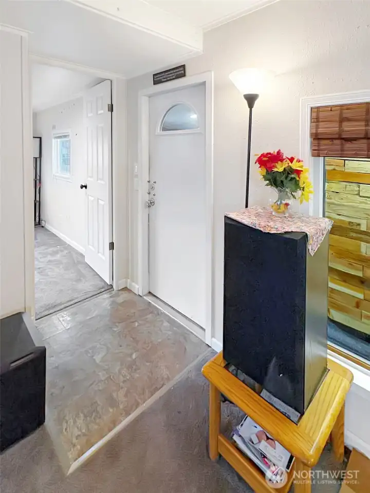 Front Door Entry from enclosed deck awing.