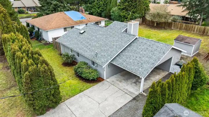 Drone from the right side of the home