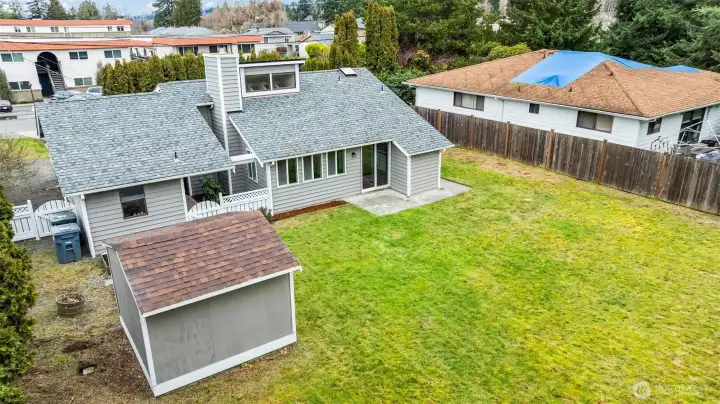 Drone of the back of home