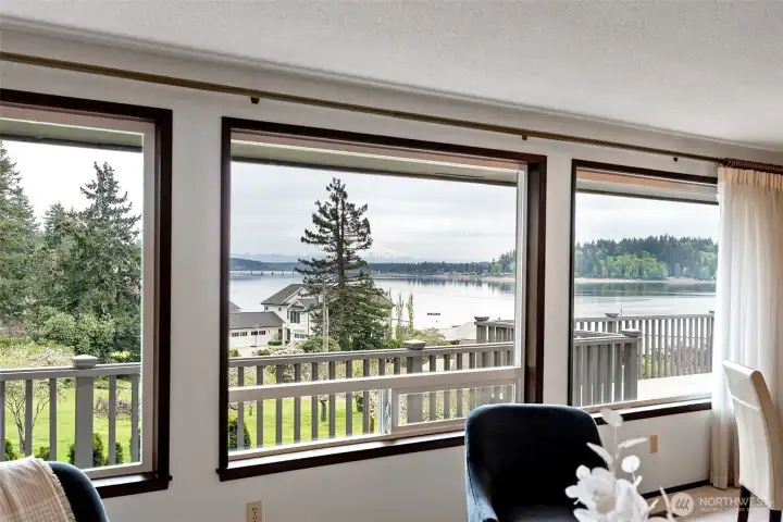 This home also overlooks the neighbor's quaint orchard.