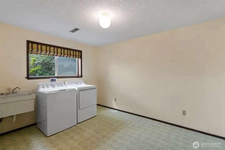 The utility room is also on the lower level and is quite large. Use your imagination to create something efficient and practical here.