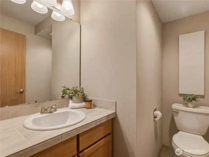 Half bath on main floor off of garage