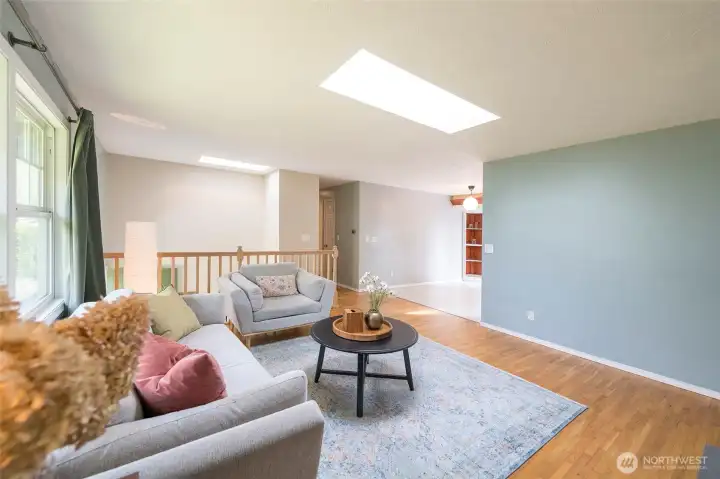 Seamless flow from the living room to the dining area.