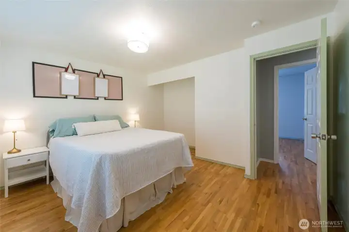 Another view of the bedroom on the main living area.