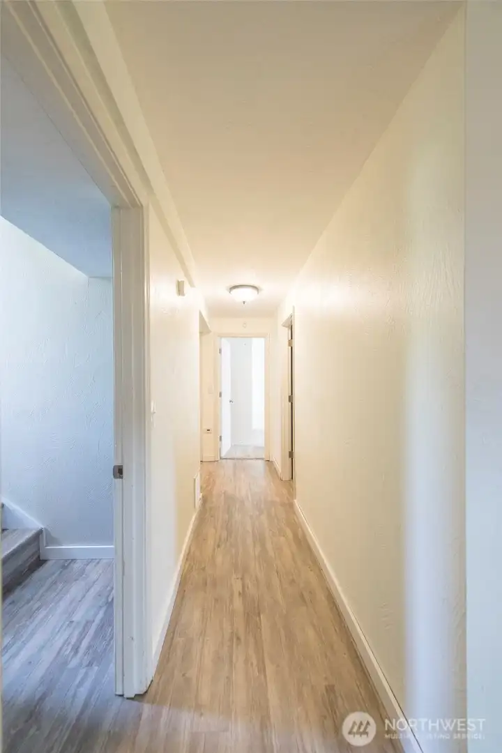 Hallway on lower level.