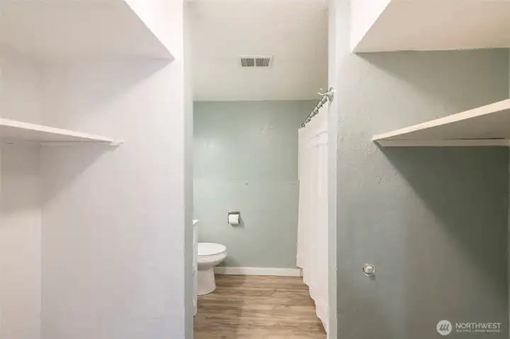 Laundry area and full bath on the lower level.