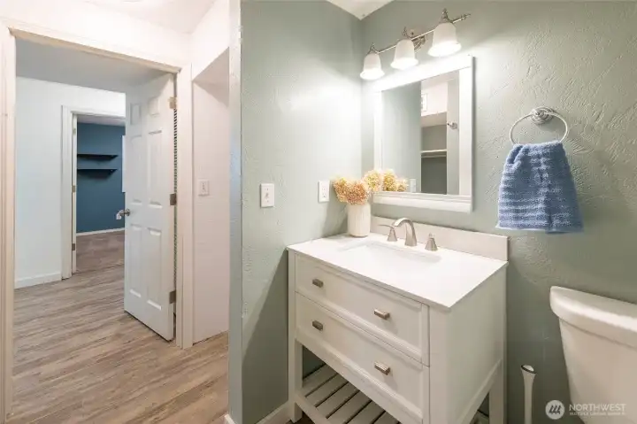 Convenient lower level bath.