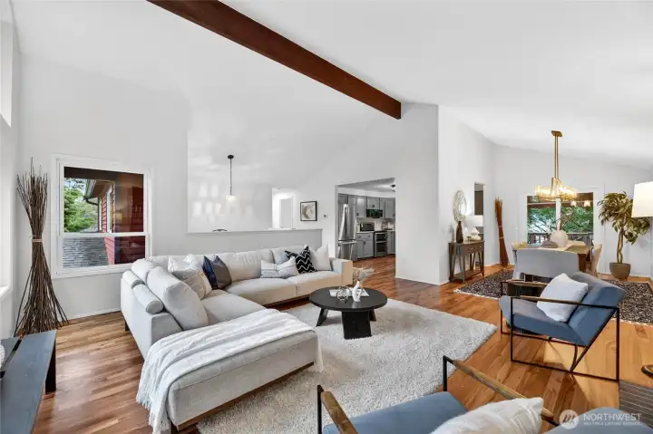 Open floor plan in all the right spaces.