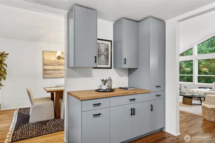 Custom cabinetry.