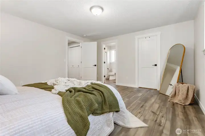 Walk-in closet through door to right