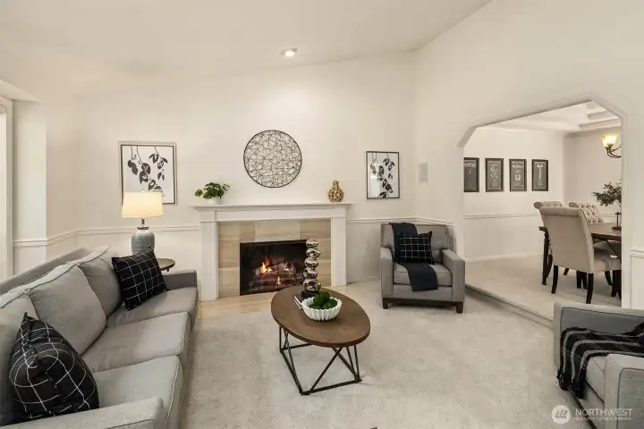 The Living Room and Dining Room