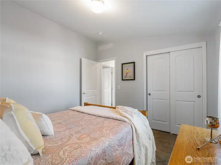 The closet has room for all your clothes.