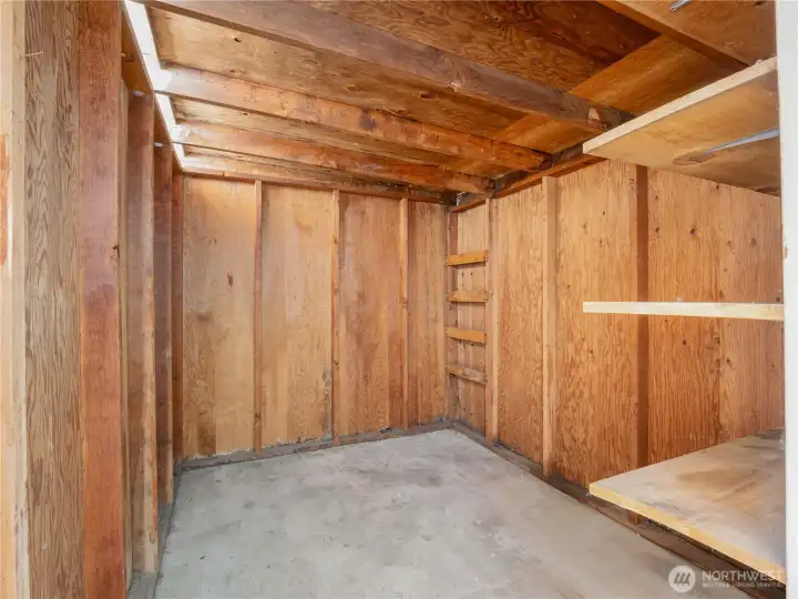 The large shed can house all your tools and toys.