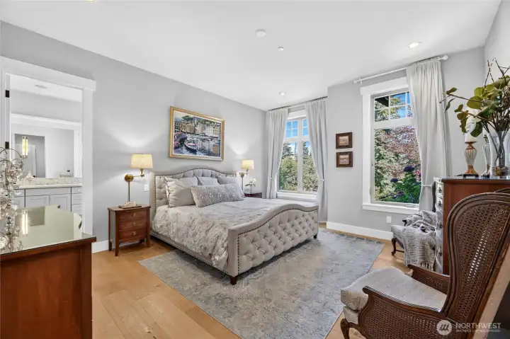 Large and luxurious main floor Primary Bedroom.