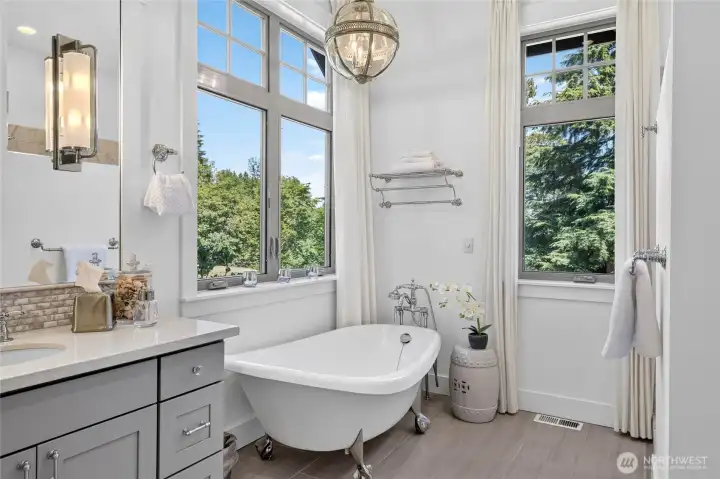 Claw Foot Tub for a perfect soak with a view.