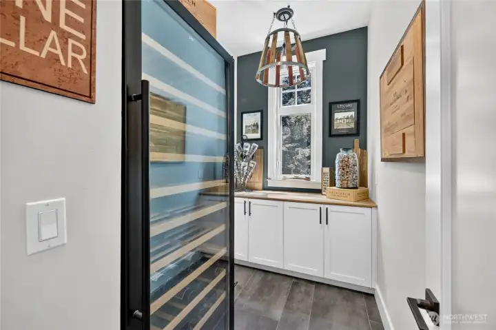 Wine room and beverage center near Kitchen.