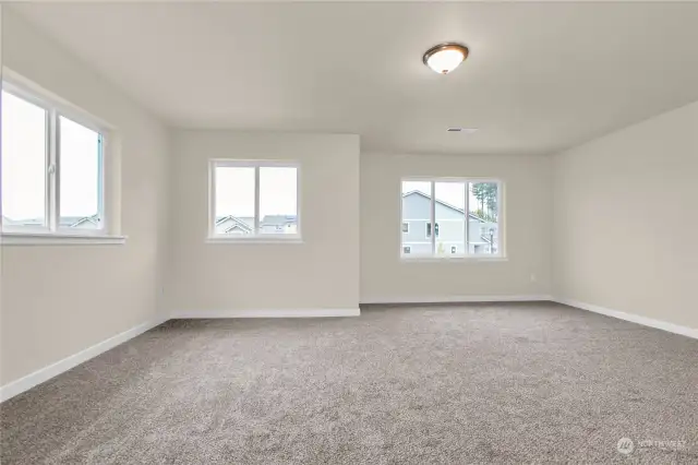 Similar home, not actual. Oversized bonus or 4th bedroom. This room has a smaller closet.