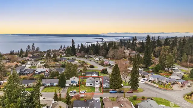 Taking in the view (see the home boxed in red).