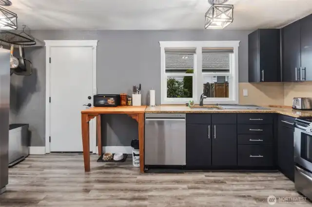 Kitchen is neat and tidy with ample cabinet space. Kitchen appliances have been upgraded by the sellers and are included with the property.