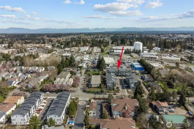 Aerial view of the surrounding north Lynnwood, WA neighborhood.