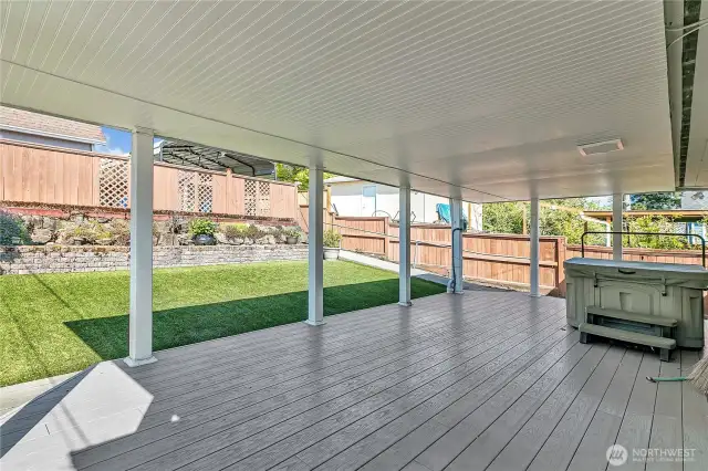 Alley side covered deck.
