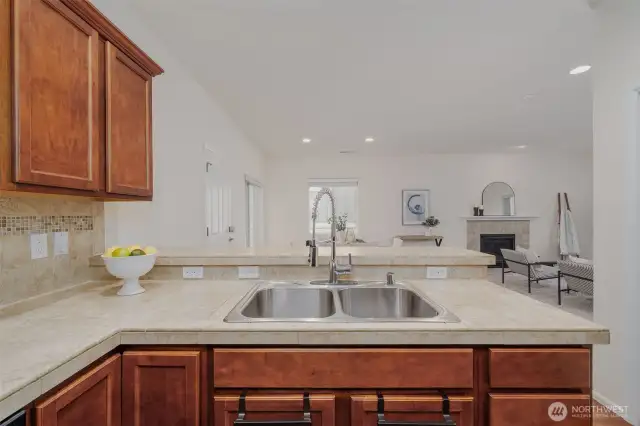 A fantastic place to chat while being in the kitchen creating the master piece