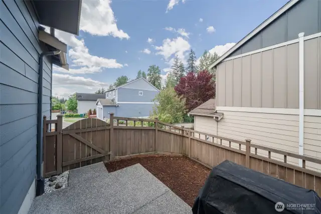 Fully fenced yard with room for a BBQ
