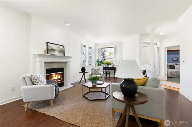 Peep that extra space at the far end of the great room, staged as a desk/study - this condo has the largest finished squarfootage of all the units in the community at just over 1700 sqft total.
