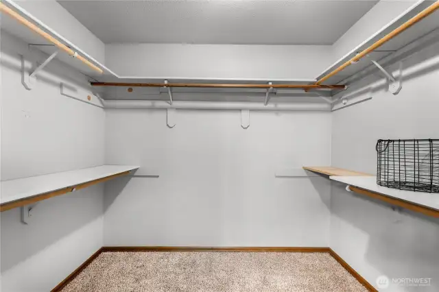 Spacious Primary Walk in Closet