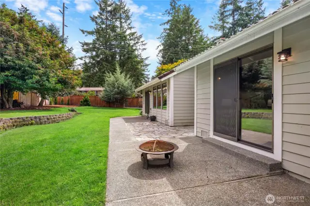Step outside to a huge fully fenced backyard with plenty of room to play.